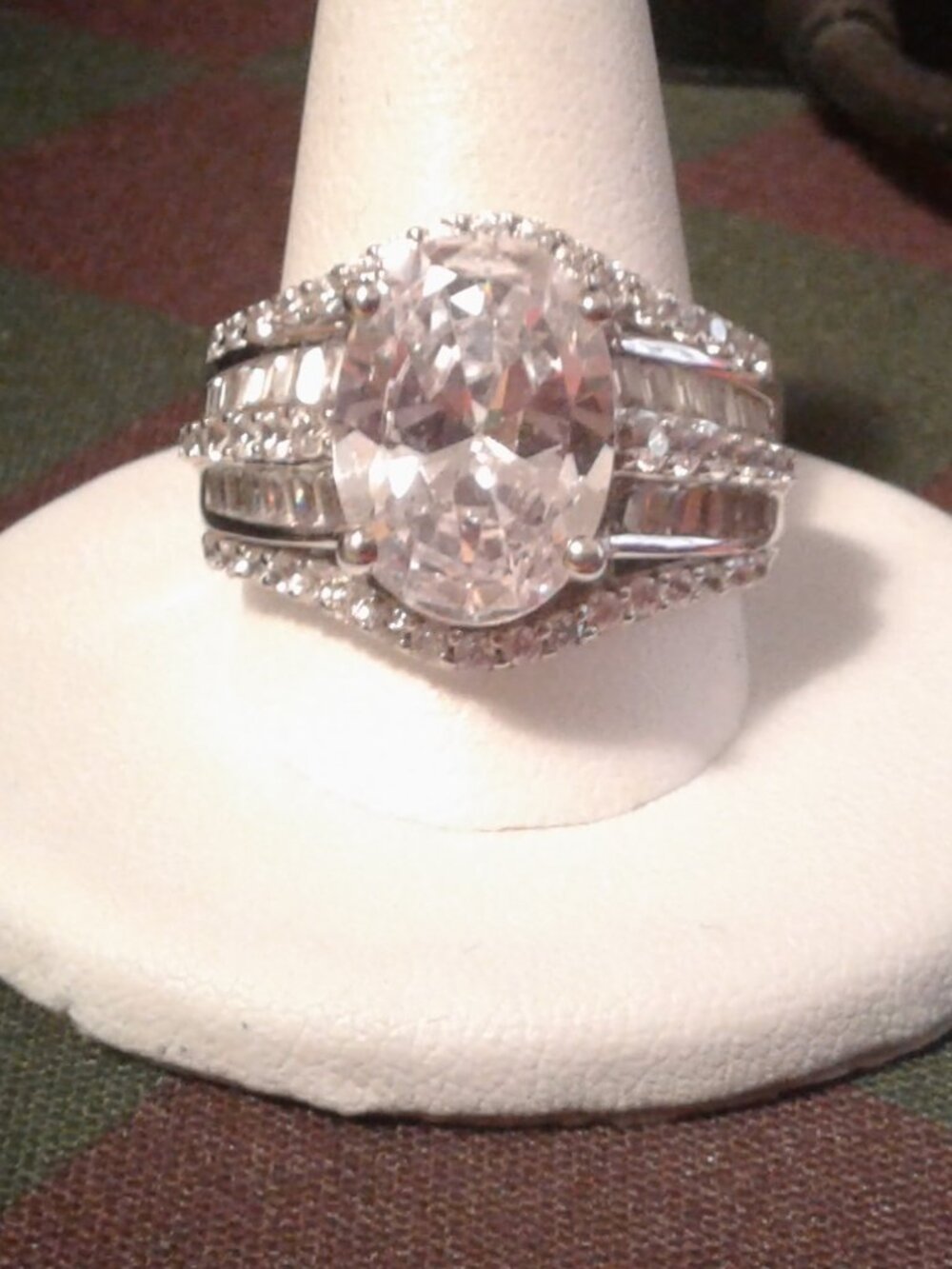 Bella Luce Platinum Plated Statement Ring 10.94ctw. Size 10